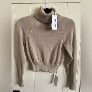 NA-KD High-Neck Knitted Sweater, Beige